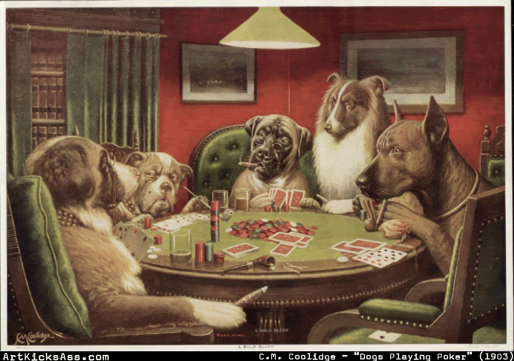 Dogs Playing Poker Poster